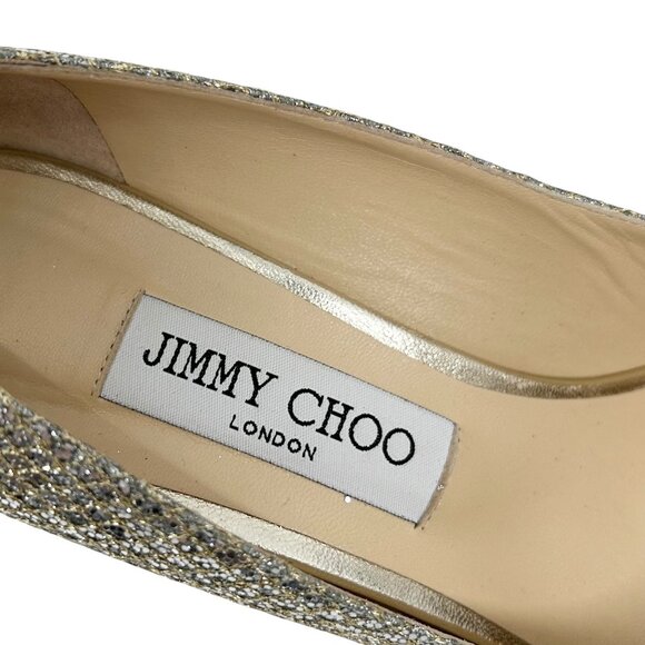 Jimmy Choo Romy 85 Champagne Glitter Pointed Toe Heels - Picture 7 of 11